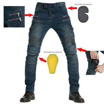 SPODNIE MOTOCYKLOWE MĘSKIE JEANSY XXL