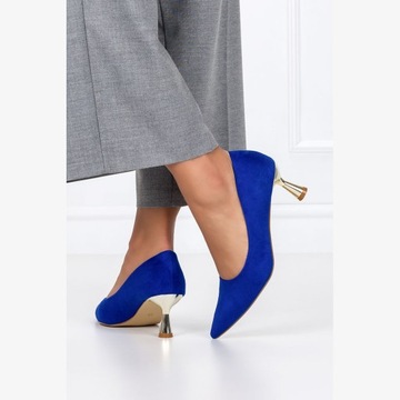 ЖЕНСКАЯ ТУФЛИ НА ДЕКОРАТИВНОМ КАБЛУКЕ, КОЖАНОЙ СТЕЛКЕ