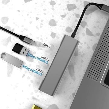 ХАБ USB-C -> HDMI 2xUSB 3.0 PD THUNDERBOLT MacBook M1 АДАПТЕР СТАНЦИЯ 4в1