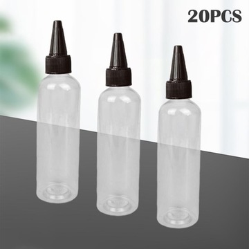 Набор из 20 бутылок для воды по 120 мл, дорожные бутылки с дозатором, маленькое горлышко, черная крышка