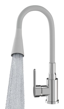 КУХОННЫЙ Смеситель БЕЛЫЙ ГИБКИЙ ИЗЛИК ФЛЕКСО ЛЕНТА ХРОМ ГИБКИЙ ИЗЛИК