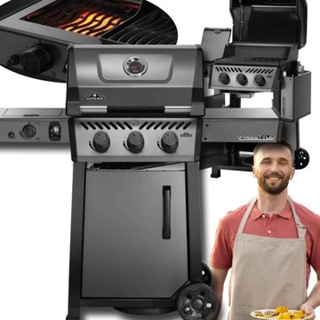 GRILL GAZOWY NAPOLEON FREESTYLE 365 DSIB GRAFIT KUCHENKA NA PODCZERWIEŃ