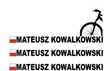 NAKLEJKA NA ROWER FLAGA NAZWISKO IMIE RÓŻNE KOLORY