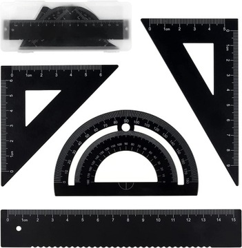Linijka Metalowa Zestaw Linijki Kątomierz Ekierka