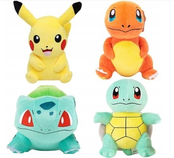 4X MASKOTKI POKEMON PIKACHU CHARMANDER Bulbasaur Squirtle MASKOTKA PLUSZKAK
