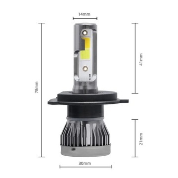 2 KUSU LED MINI ŽÁROVKY SVĚTLOMET AUTOMOBILNÍCH SUPER SVĚTLÝ TRVANLIVÝ H4 90