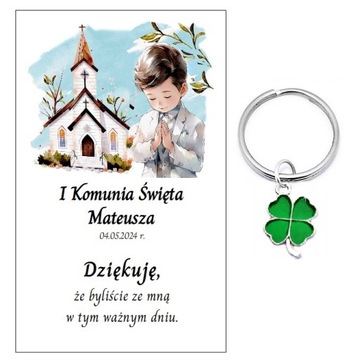 Podziękowanie dla gości KOMUNIA PAMIĄTKA PREZENT UPOMINEK NA SZCZĘŚCIE