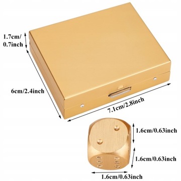 ИГРОВЫЕ КОСТИ В ДЕРЕВЯННОЙ КОРОБКЕ, 5 ШТ.