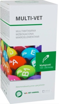 VET ANIMAL Multi-vet 250ml - multiwitamina wzbogacona mikroelementami
