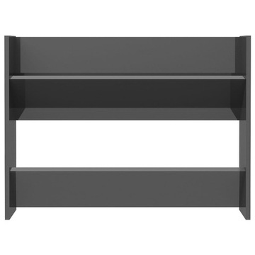 vidaXL Полка настенная для обуви Серая глянцевая, 80x18x60 см, плита