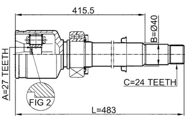 СОЕДИНИТЕЛЬ ВНУТРЕННЕГО ВАЛА FEBEST ПРАВЫЙ TOYOTA CAMRY JPP ACV40 ASV40