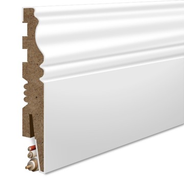 12 LISTWA PRZYPODŁOGOWA MDF BIAŁA DEKORACYJNA MDF