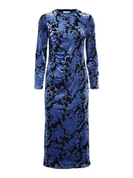 Selected Femme modro-čierne midi šaty M