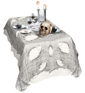 OBRUS PAJĘCZYNA SZARA SIEĆ 60X300 CM HALLOWEEN