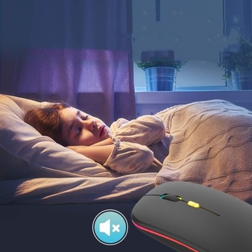 БЕСПРОВОДНАЯ СВЕТОДИОДНАЯ МЫШЬ BLUETOOTH ДЛЯ НОУТБУКА ПК КОМПЬЮТЕРА ТЕЛЕВИЗОРА ТИХАЯ ЧЕРНАЯ