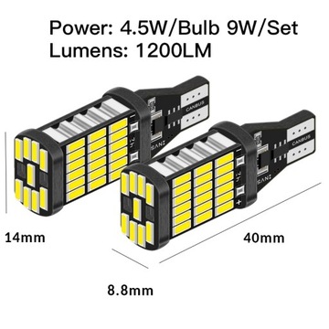 6шт T15 W16W 921 912 T16 T10 902 светодиодные лампы H