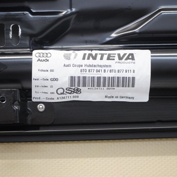 AUDI A5 8T MECHANIZMUS STŘEŠNÍHO OKNA STŘECHA POSUVNÉHO ROLETA BEZ 8T0877049