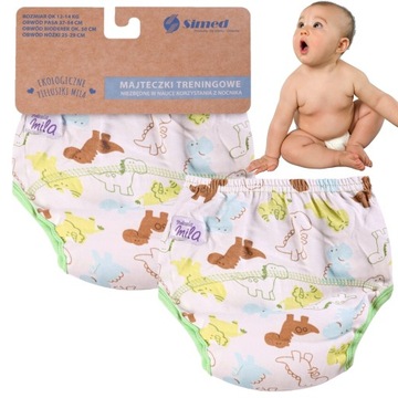 Majtki Majteczki Pieluchy treningowe XL 14-17kg BAWEŁNIANE 100% DINO