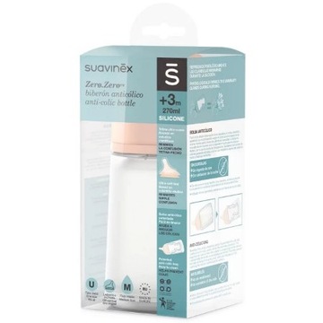 Suavinex BUTELKA ZERO Średni Przepływ 270ml 3m+