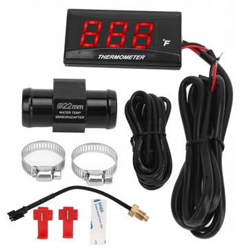 DC 12V WSKAŻNIK TEMPERATURY WODY LCD CZERWONY