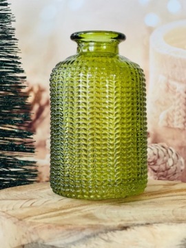 НАБОР 2 x ЗЕЛЕНАЯ СТЕКЛЯННАЯ ВАЗА ЗЕЛЕНАЯ j