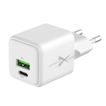 ŁADOWARKA SIECIOWA USB TYP-C + USB - SZYBKIE ŁADOWANIE- 25 W