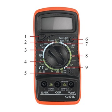 ПРОФЕССИОНАЛЬНЫЙ ЦИФРОВОЙ МУЛЬТИМЕТР ИЗМЕРИТЕЛЬ ТОКОВОГО НАПРЯЖЕНИЯ С ЖК- ПОДСВЕТКОЙ