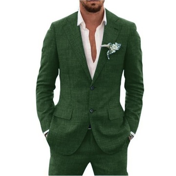 Slub Cotton Linen Suiting Fabric Full Men's Suit L