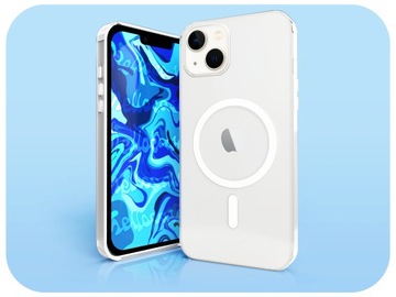 Etui magsafe do iPhone 13 przezroczyste magnetyczne pancerne + SZKŁO 5D 9H