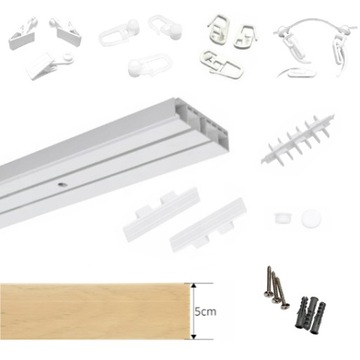 Потолочный карниз с 2 направляющими и чехлом Потолочный карниз с чехлом COLOR 200