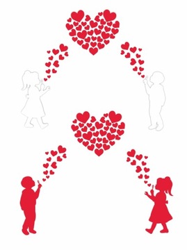 СЛУЧАЙНЫЕ УКРАШЕНИЯ - ДЕТИ И СЕРДЕЧКИ 60 ШТ.