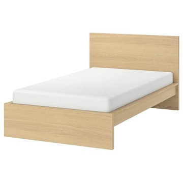 IKEA MALM Rama łóżka wysoka okleina dębowa 120x200