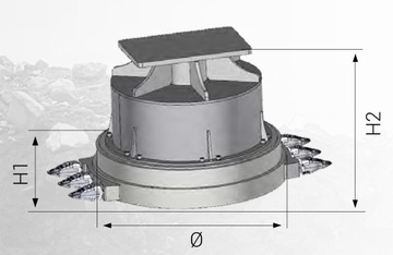 Гидромагнит с зубьями 105ИД-1450 кг. Средний 17-25 т