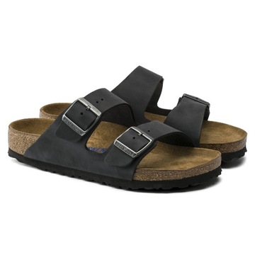 Sandały damskie formowane Birkenstock Arizona OLEJOWANA SKÓRA SOFT FOOTBED