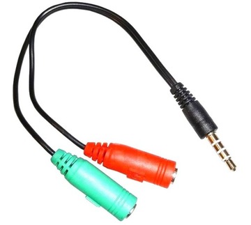 ADAPTER Rozdzielacz Jack 3.5 4pin - 2x Jack 3pin