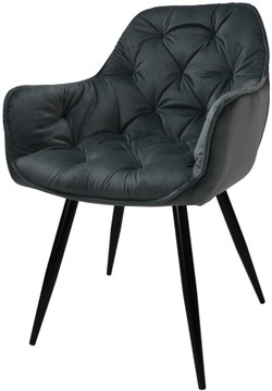FOTEL DANKOR DESIGN ARTEN WELUR SZARY