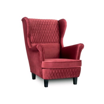 SALON PIĘKNY FOTEL USZAK ALBION CZERWONY 110 CM