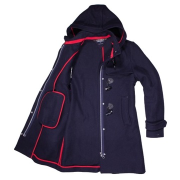 TOMMY HILFIGER PŁASZCZ ITALY WOOL WEŁNA KAPTUR DAMSKI ROZ XL