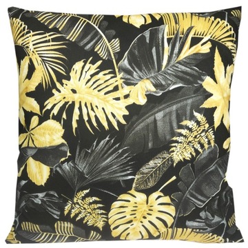 Poszewka bawełniana 40x40 LIŚCIE PALMY GLAM czarne