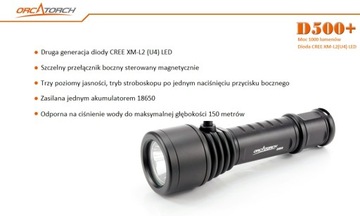 Фонарик Orca Torch D500+