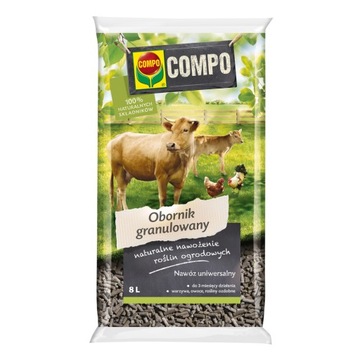 OBORNIK GRANULOWANY BYDLĘCY-KURZY NAWÓZ 100% NATURALNY DZIAŁA 3MCE COMPO 8L