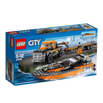 LEGO City 60085 Terenówka Auto 4X4 Z Motorówką Łódź Woda + GRATIS
