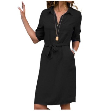 SUKIENKA ELEGANCKA LETNIA DAMSKA MIDI KOSZULO