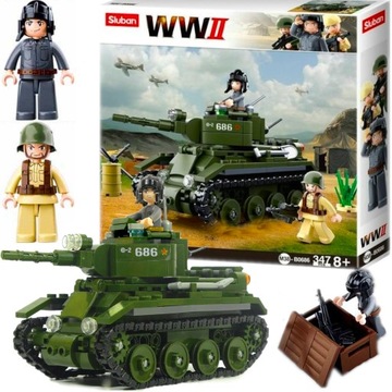 БЛОКИ АРМИЙСКИЙ ТАНК Т-34 РУДИ 102 ДВЕ ФИГУРКИ + ОРУЖИЕ LEGO