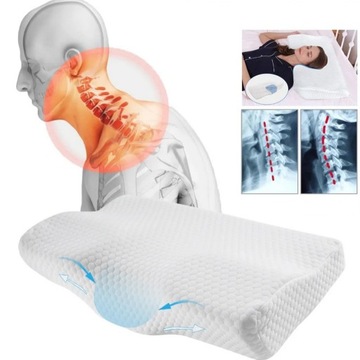 ERGONOMICZNA PODUSZKA SZYJNA Z PIANKI Z PAMIĘCIĄ KSZTAŁTU, UŚMIERZANIE BÓLU