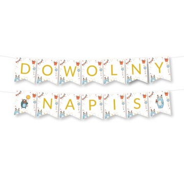 BANER Girlanda dowolny napis - potworaki - MAX 20 ZNAKÓW
