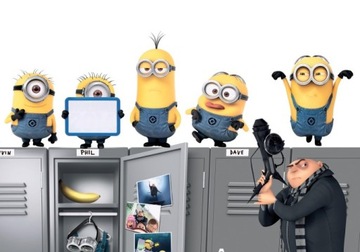 Naklejki na ścianę dla dzieci plakat MINIONKI 100x70
