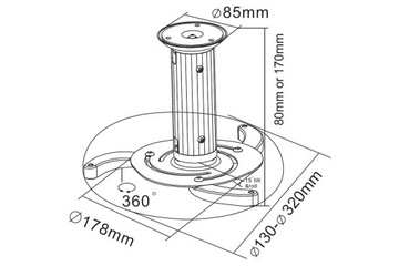 ПОТОЛОЧНАЯ ВЕШАЛКА, ПРОЕКТОР, 10 кг, РЕГУЛИРУЕМАЯ