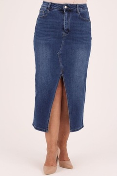 ДЖИНСОВАЯ ЮБКА С РАЗРЕЗЬЮ, МОДНАЯ, БОЛЬШИХ РАЗМЕРОВ ЗА КОЛЕНОМ, ЭЛЕГАНТНАЯ