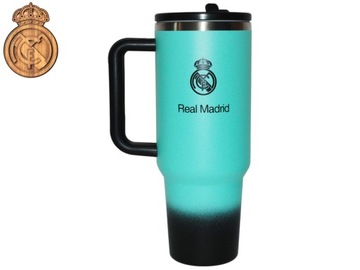 REAL MADRYT DUŻY BIDON KUBEK TERMICZNY Z RĄCZKĄ TERMOS 1200 ml Z LOGO